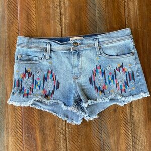 Roxy Denim Jean Shorts Embroidered 9 29